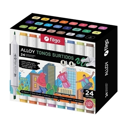 Imagen de Marcador Filgo artistico alloy estuche 24 surtido              /24