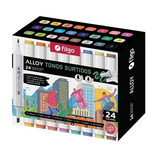 Imagen de Marcador Filgo artistico alloy estuche 24 surtido              /24