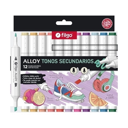 Imagen de Filgo marcador artistico alloy estuche 12 secundarios