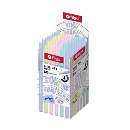 Imagen de Filgo bolígrafo stick clasico 024 1.0 - caja x 50 pastel