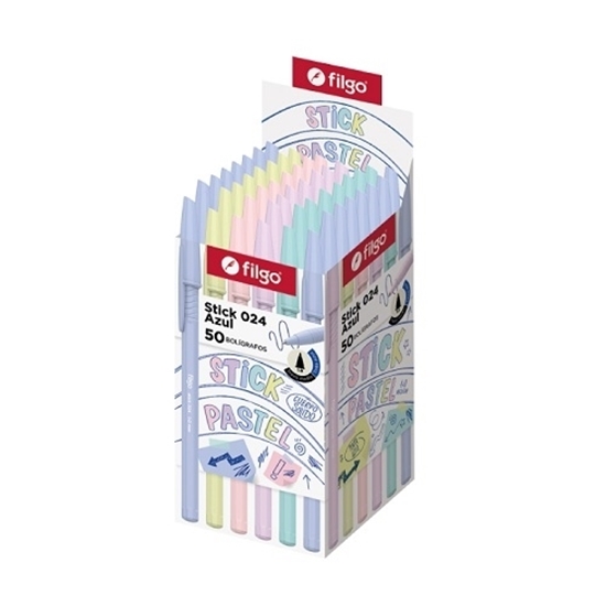 Imagen de Filgo bolígrafo stick clasico 024 1.0 - caja x 50 pastel