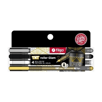 Imagen de Filgo marcador acrilico tnt roller - estuche 4 glam