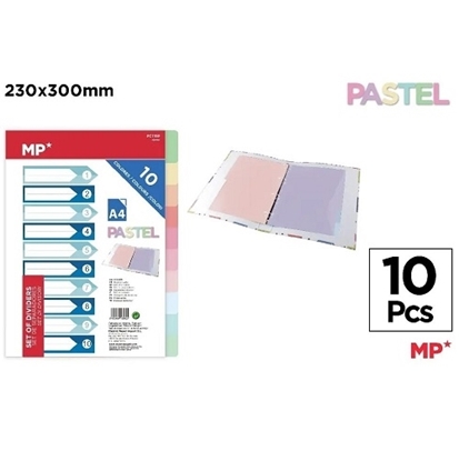 Imagen de Separador plastico 10 colores a4 main paper             /144