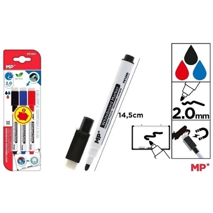 Imagen de Marcador pizarra main paper 3 col. c/borrador individual        /480