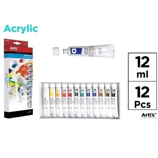 Imagen de Pintura acrilica artix 12 ml 12 unidades             /48