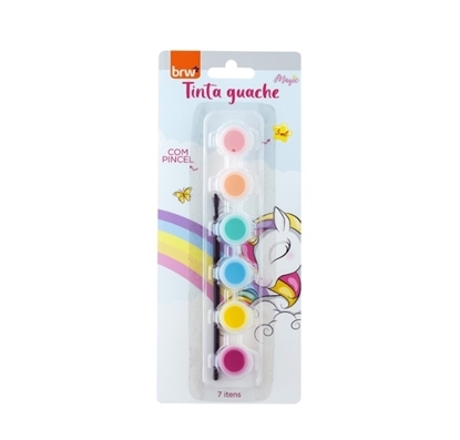 Imagen de Tempera brw 3ml 6 colores + pincel magic