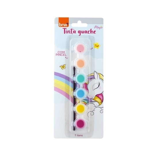 Imagen de Tempera brw 3ml 6 colores + pincel magic