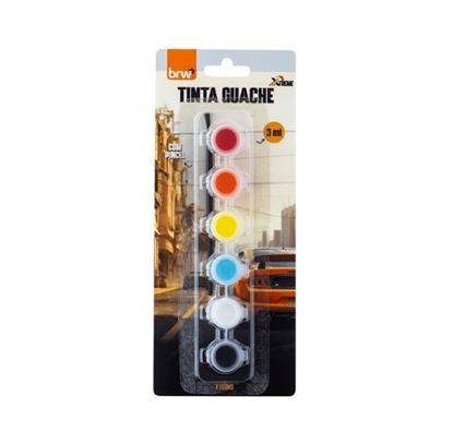 Imagen de Tempera brw 3ml 6 colores + pincel xtreme