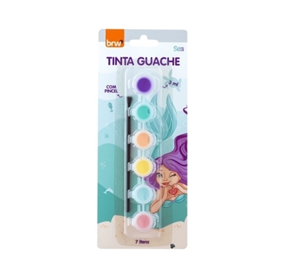 Imagen de Tempera brw 3ml 6 colores + pincel sea
