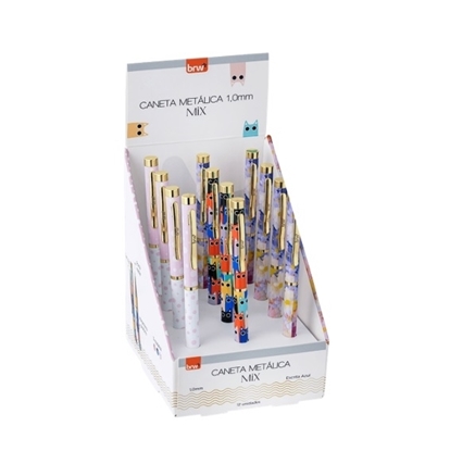 Imagen de Boligrafo metalico Brw 1.0mm -mix- display 12 unidades