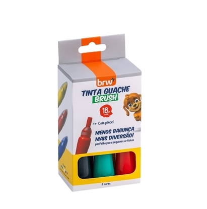 Imagen de Tempera brw en pincel 18ml 6 colores basicos