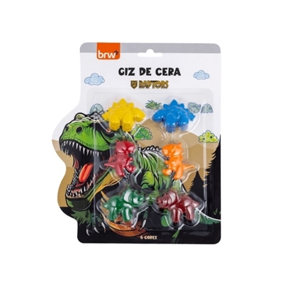 Imagen de Brw crayolas con diseño 6 unidades -raptor