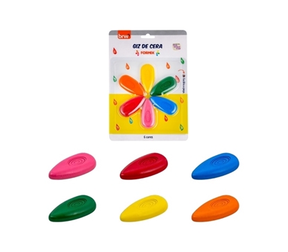 Imagen de Brw crayolas con diseño 6 unidades -gotas