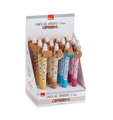 Imagen de Brw boligrafo borrable 0.7mm- capibara - display 12un surtido
