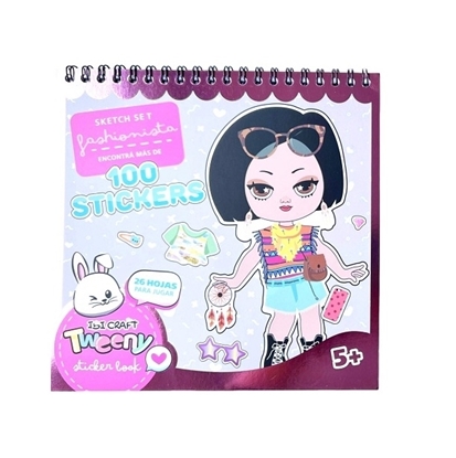 Imagen de Sticker book ibi craft tweeny sketch set - 100 stikers 26 hs