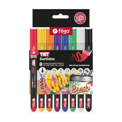Imagen de Filgo marcador acrilico tnt brush - etuche 8 surtido