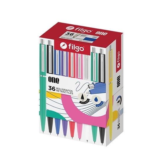 Imagen de bolígrafo retráctil Filgo one 1.0 - caja 36