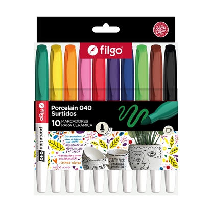 Imagen de marcador Filgo permanente 040 cerámica -estuche 10 surtido