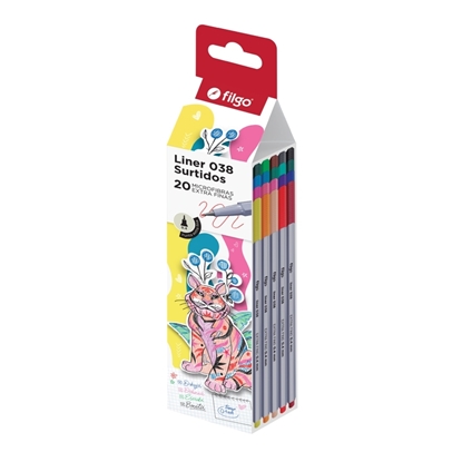 Imagen de Filgo microfibra liner 038 0.4 - estuche 20 surtido