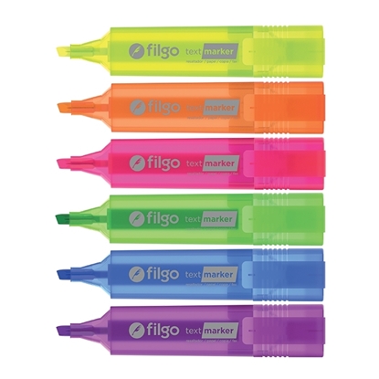 Imagen de Filgo resaltador text marker - colores flúo - caja x 12