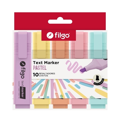 Imagen de resaltador Filgo text marker - estuche 4 pastel