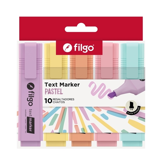 Imagen de resaltador Filgo text marker - estuche 4 pastel