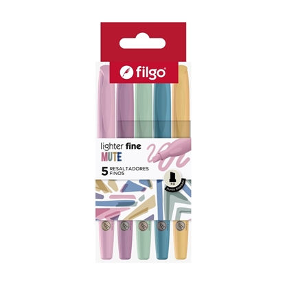 Imagen de resaltador Filgo lighter fine - estuche 5 mute