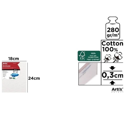 Imagen de Carton telado 18x24x0.3cm 280gr artix