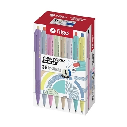 Imagen de bolígrafo retráctil Filgo fastrack 1.0 pastel - caja 36