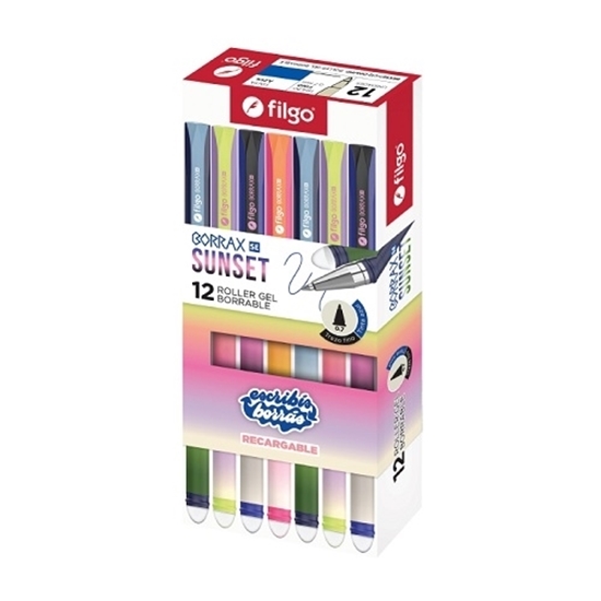Imagen de boligrafo roller gel borrable Filgo borrax sunset