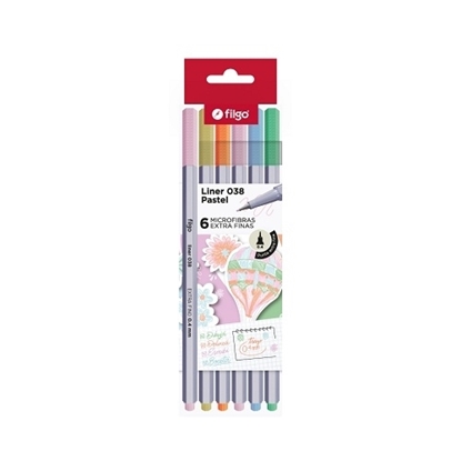 Imagen de Microfibra Filgo liner 038 0.4 - estuche 6 pastel