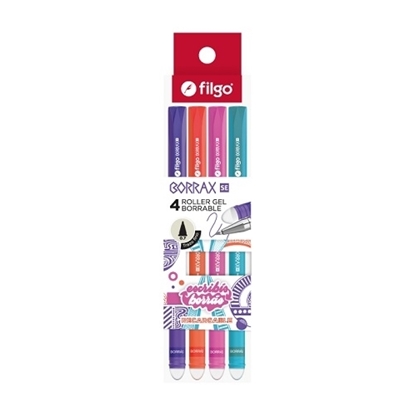 Imagen de Boligrafo roller gel borrable Filgo borrax se - estuche 4 brillante