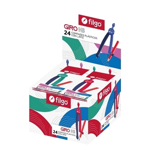 Imagen de Filgo compas plastico giro c/lapiz - caja 24