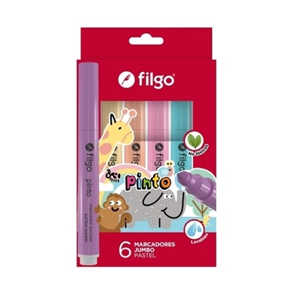 Imagen de Filgo marcador pinto jumbo - estuche 6 pastel