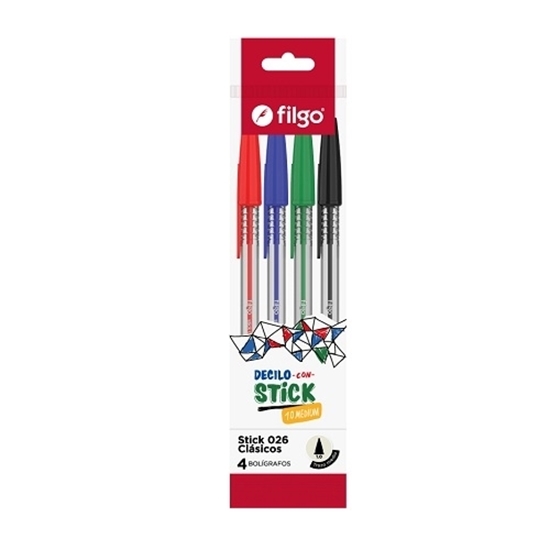 Imagen de bolígrafo Filgo stick 1.0 - flow pack 4 clásico