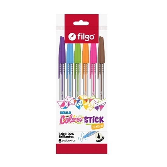Imagen de bolígrafo Filgo stick 1.0 - flow pack 6 brillante