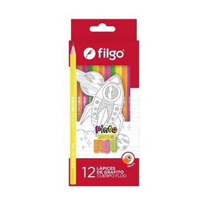 Imagen de lápiz Filgo de resina pinto hb - caja x 12 fluo