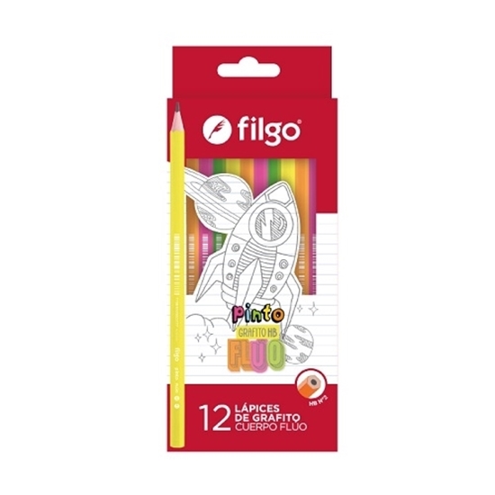 Imagen de lápiz Filgo de resina pinto hb - caja x 12 fluo