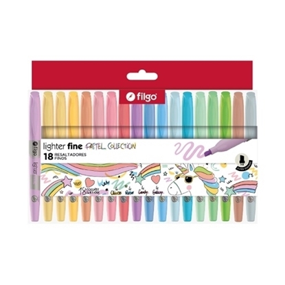 Imagen de resaltador Filgo lighter fine - estuche 18 pastel