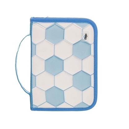 Imagen de Cartuchera Filgo starpak rigid - futbol celeste - blanco