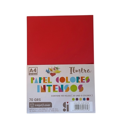 Imagen de Papel fotocopia colores intensos 80gr x100 ilustra