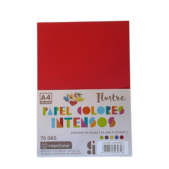 Imagen de Papel fotocopia colores intensos 80gr x100 ilustra
