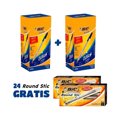 Imagen de Bic boligrafo promo 2 box x50 +24 Round Stic Gratis
