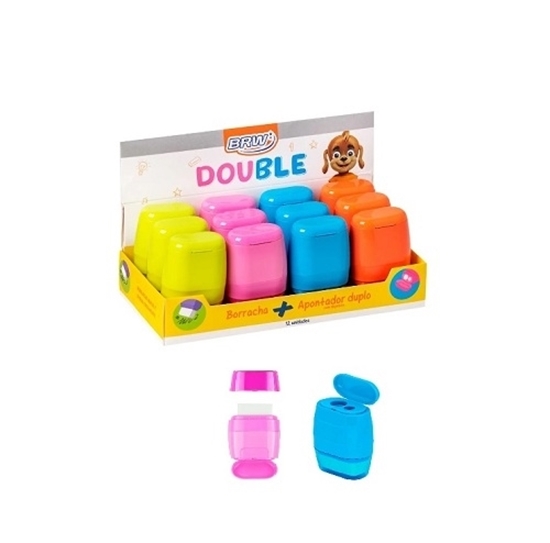 Imagen de Brw sacapunta doble +goma caja 12 unidades