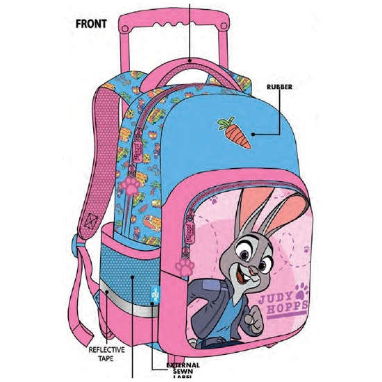 Imagen de Mochila zootopia 2 carro premium  35 cm