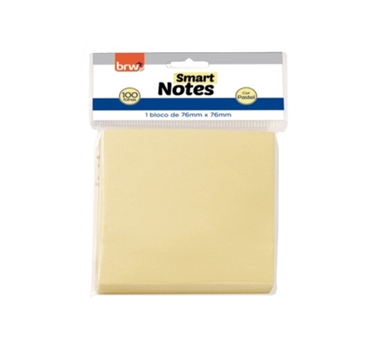 Imagen de Brw notas autoadhesivas 76x76 amarillo pastel 100hojas**