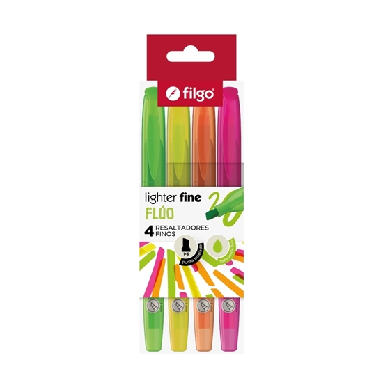 Imagen de resaltador Filgo lighter fine -  estuche 4 flúo