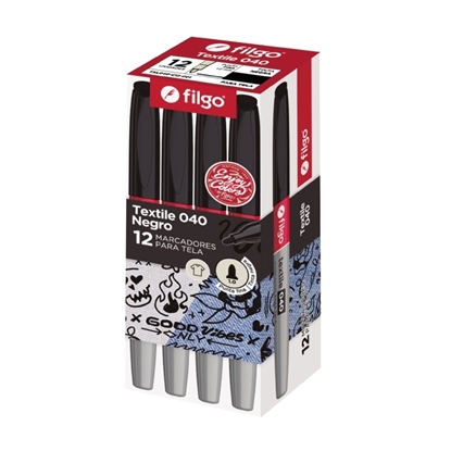 Imagen de Marcador Filgo permanente 040 tela - caja 12 negro