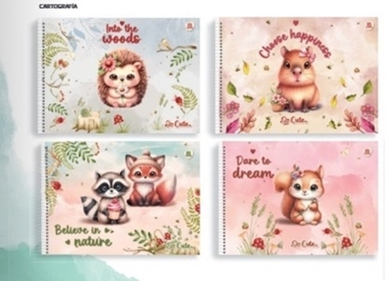 Imagen de Cuaderno apaisado de dibujo 20x27cm so cute animativa