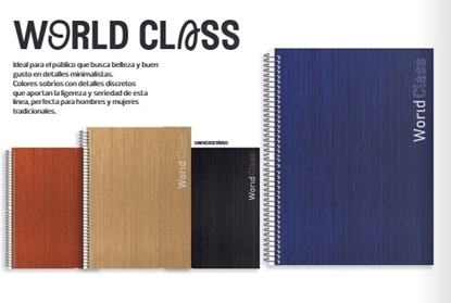 Imagen de Cuaderno tapa dura con espiral 80hojas Wordl Class